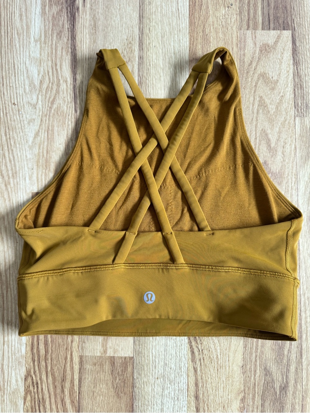 lululemon athletica Mustard Yellow Crisscross Back Sports Bra